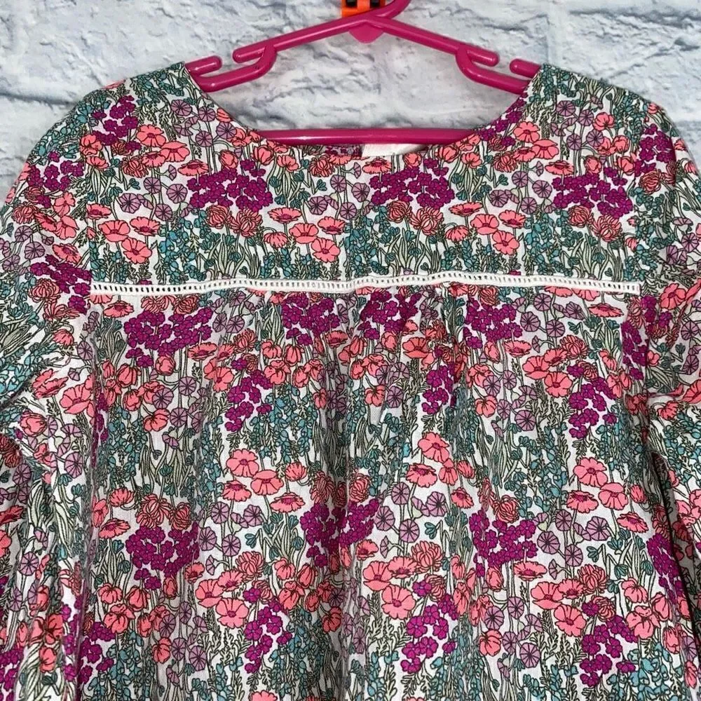 Oshkosh floral print longsleeve top, freestyle ruffle skirt sz 10 girls